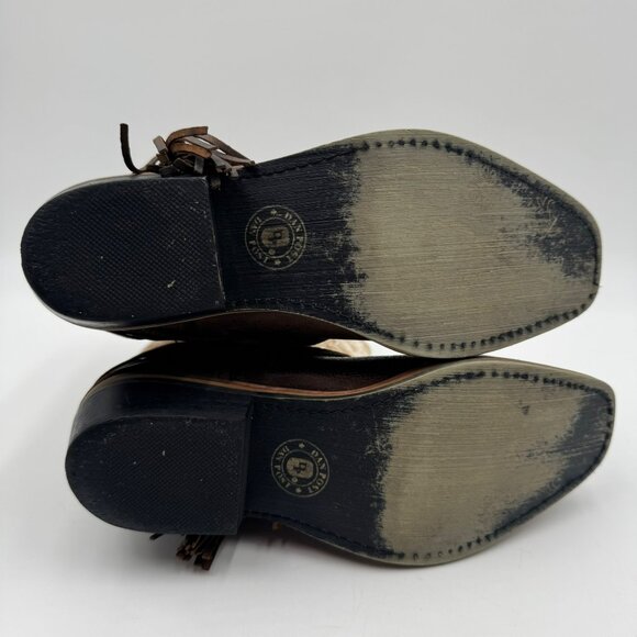 Dan Post Lil Myra Girls Western Boots Brown/Cream Leather Size 3 - Picture 7 of 9